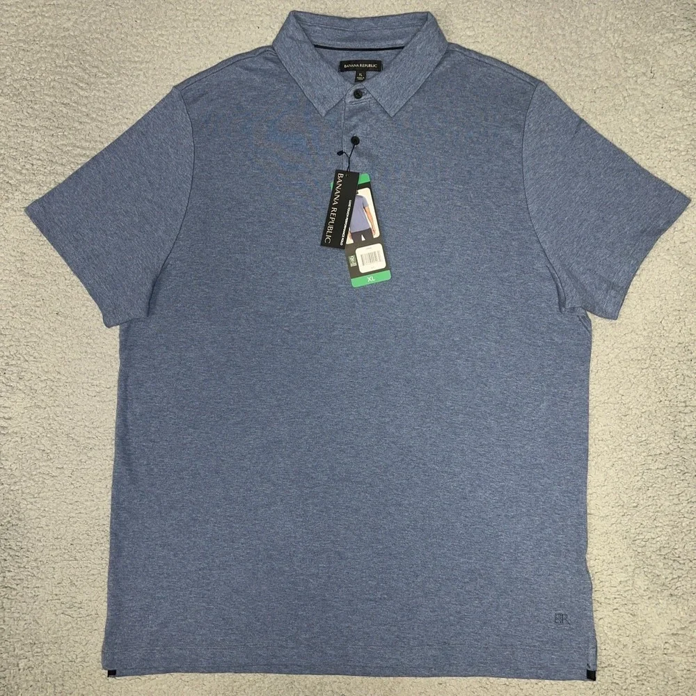 NWT Banana Republic Shirt Men's Size XL Gray‎ Golf Luxe Touch Performance Polo